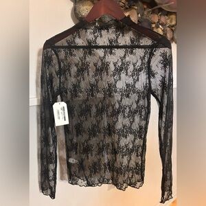 New Black Lace Sheer Top
